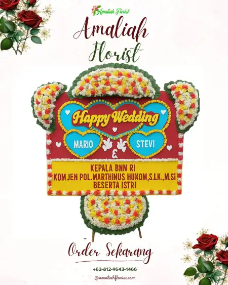 Papan Bunga Pernikahan Terung